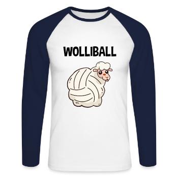 Volleyball - T-shirt baseball manches longues Homme - blanc/marine - Devant - Nik (191cm)