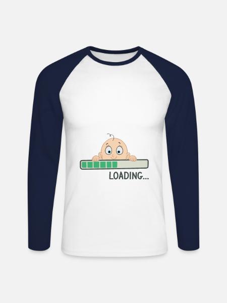 Loading Junge Schwangerschaft Werdende Mutter - Unisex Baseballshirt langarm - Weiß/Navy