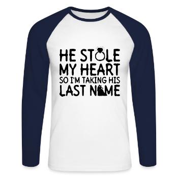 Braut Junggesellinnenabschied JGA Lustig - Unisex Baseballshirt langarm - Weiß/Navy - Vorne - Nik (191cm)