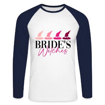 Brauthexen - Bride Bachelorette Party JGA - Unisex Long Sleeve Baseball T-Shirt - white/navy - Front - Nik (191cm)