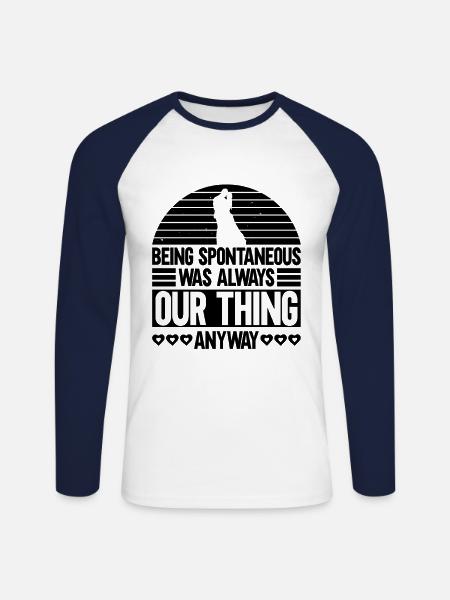 Braut Bräutigam Partneroutfit Hochzeit - Unisex Baseballshirt langarm - Weiß/Navy