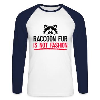 Waschbär Tierschutz Tierrecht Aktivist - Unisex Baseballshirt langarm - Weiß/Navy - Vorne - Nik (191cm)