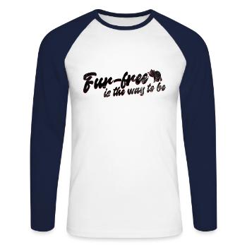 Raccoon Animal Welfare Animal Rights Activist - T-shirt baseball manches longues Homme - blanc/marine - Devant - Nik (191cm)