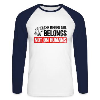 Raccoon Animal Welfare Animal Rights Activist - T-shirt baseball manches longues Homme - blanc/marine - Devant - Nik (191cm)