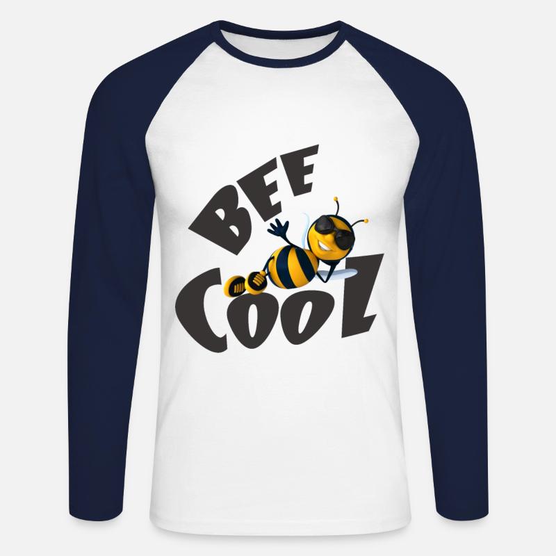 Bee cool Bienen Imker Geschenk - Unisex Baseballshirt langarm - Weiß/Navy