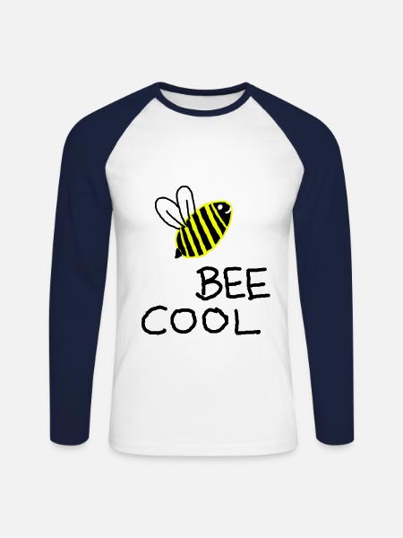 Bee beekeeper bee honey t-shirt - Unisex Long Sleeve Baseball T-Shirt - white/navy