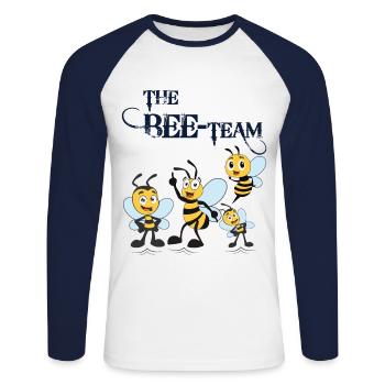 Bee team bees beekeepers - Unisex Long Sleeve Baseball T-Shirt - white/navy - Front - Nik (191cm)