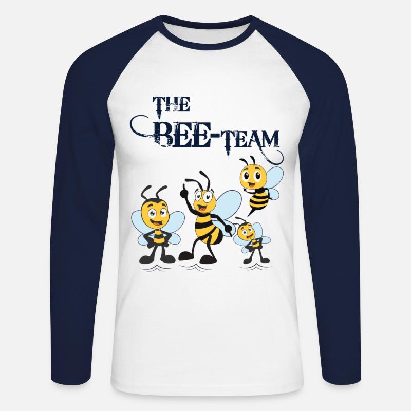 Bee Team Bienen Imker - Unisex Baseballshirt langarm - Weiß/Navy