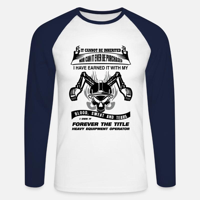 Baggerfahrer Spruch Bagger - Unisex Baseballshirt langarm - Weiß/Navy