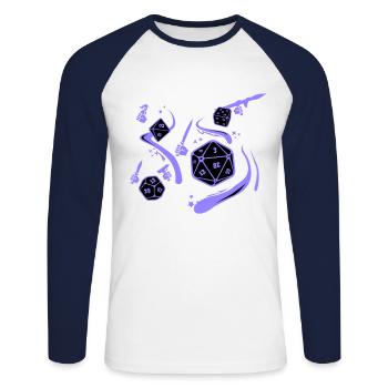 Cube cadeau T-shirt - T-shirt baseball manches longues Homme - blanc/marine - Devant - Nik (191cm)
