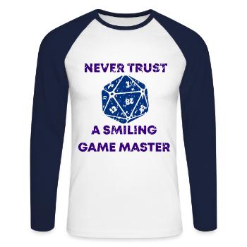 Dice Game Dice Game Night Shirt - T-shirt baseball manches longues Homme - blanc/marine - Devant - Nik (191cm)