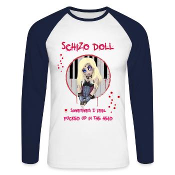 Hella de LORDI - T-shirt baseball manches longues Homme - blanc/marine - Devant - Nik (191cm)
