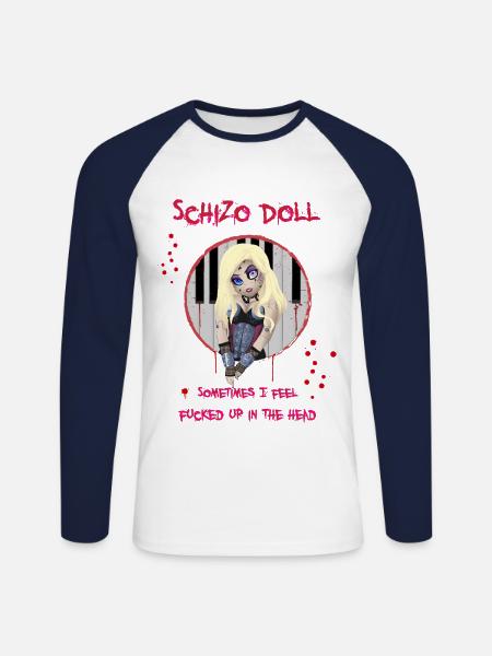 Hella de LORDI - T-shirt baseball manches longues Homme - blanc/marine