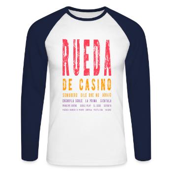 Rueda Salsa Cuba Dance T-Shirt - Unisex Long Sleeve Baseball T-Shirt - white/navy - Front - Nik (191cm)