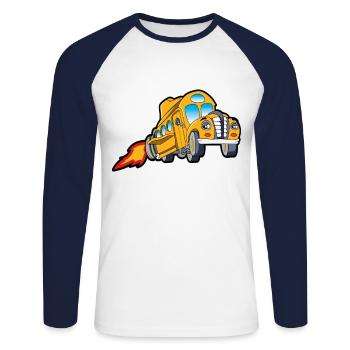bus driver - Unisex Long Sleeve Baseball T-Shirt - white/navy - Front - Nik (191cm)