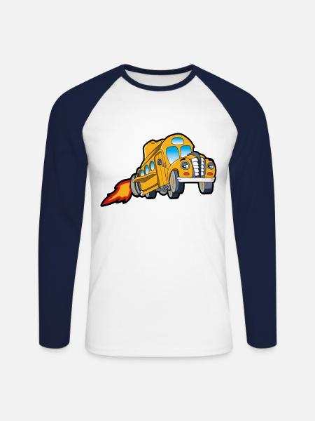 Busfahrer - Unisex Baseballshirt langarm - Weiß/Navy