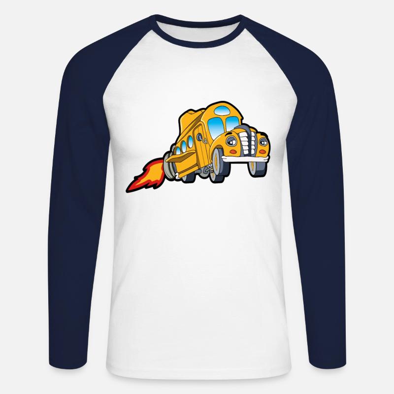 Busfahrer - Unisex Baseballshirt langarm - Weiß/Navy