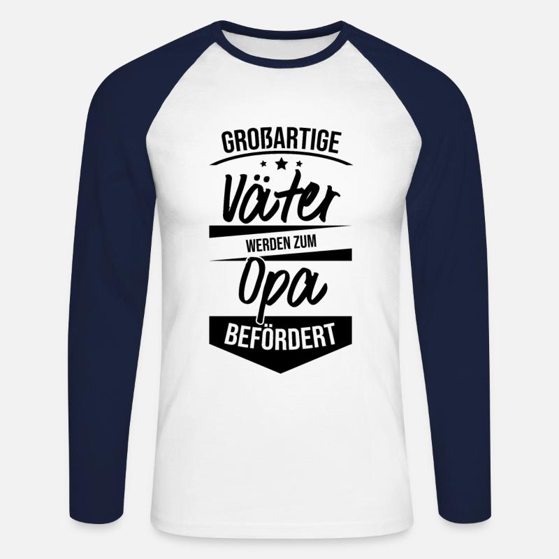 Großartige Väter Opa - Unisex Baseballshirt langarm - Weiß/Navy