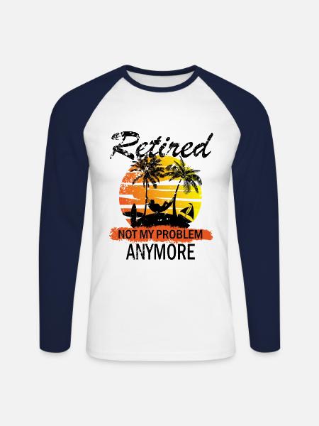 Pension retiree shirt - Unisex Long Sleeve Baseball T-Shirt - white/navy