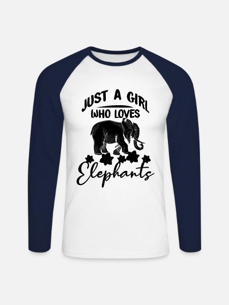 Elephant elephant - Unisex Long Sleeve Baseball T-Shirt - white/navy