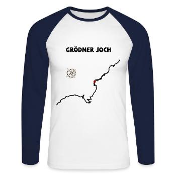 Passo Gardena Gardena Pass - T-shirt baseball manches longues Homme - blanc/marine - Devant - Nik (191cm)