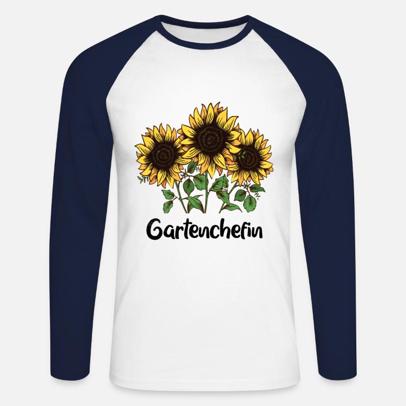 Garten Gartenchefin - Unisex Baseballshirt langarm - Weiß/Navy