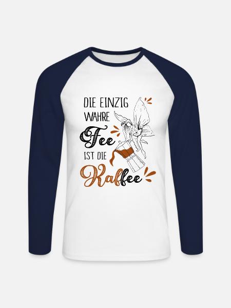 Die Einzig Wahre Fee Ist Die Kaffee - Unisex Baseballshirt langarm - Weiß/Navy
