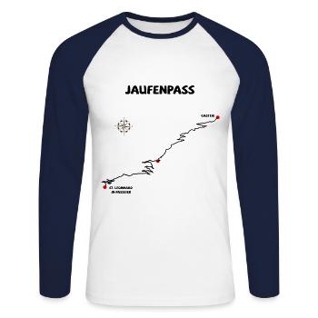 Jaufenpass Passo di Monte Giovo -Jaufenpass Serpen - Unisex Long Sleeve Baseball T-Shirt - white/navy - Front - Nik (191cm)