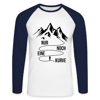 Wandern Berge Sprüche - Unisex Baseballshirt langarm - Weiß/Navy - Vorne - Nik (191cm)
