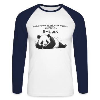 Habe heute keine Verbindung Panda E LAN - Unisex Baseballshirt langarm - Weiß/Navy - Vorne - Nik (191cm)
