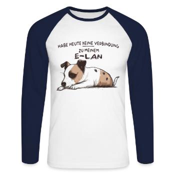 Habe heute keine Verbindung Hund E LAN - Unisex Baseballshirt langarm - Weiß/Navy - Vorne - Nik (191cm)