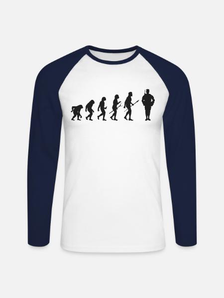 Military from the beginning - Unisex Long Sleeve Baseball T-Shirt - white/navy