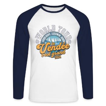 Welttournee Regatta 2024 - Unisex Baseballshirt langarm - Weiß/Navy - Vorne - Nik (191cm)