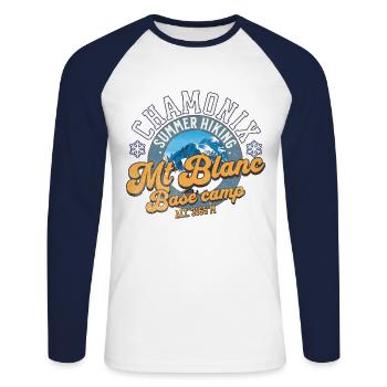 Mt Blanc Base Camp - Unisex Long Sleeve Baseball T-Shirt - white/navy - Front - Nik (191cm)