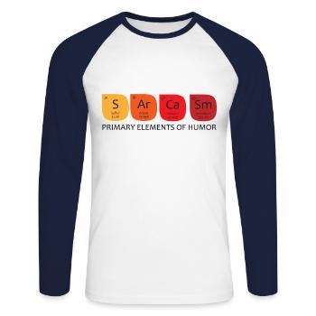 T-shirt Science Sarcasme - T-shirt baseball manches longues Homme - blanc/marine - Devant - Nik (191cm)