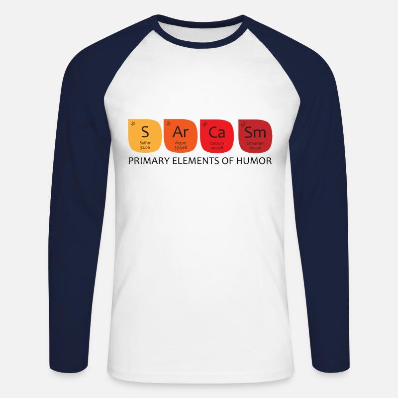 Science Sarcasm T shirt - Unisex Baseballshirt langarm - Weiß/Navy