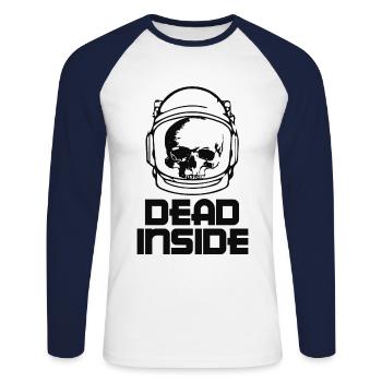 Dead inside - Unisex Long Sleeve Baseball T-Shirt - white/navy - Front - Nik (191cm)