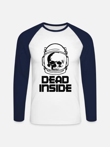 Dead inside - Unisex Baseballshirt langarm - Weiß/Navy