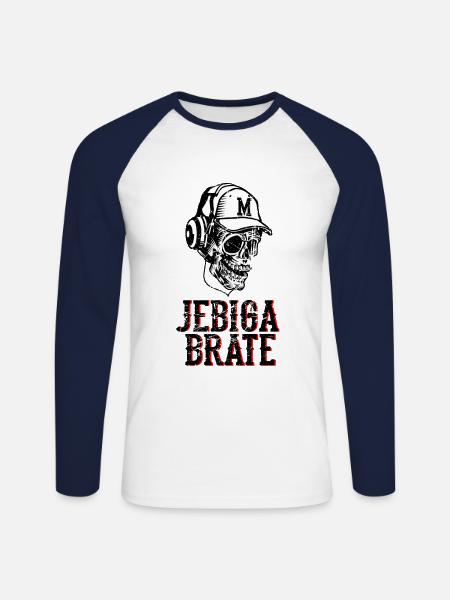 Jebiga Brate - Unisex Baseballshirt langarm - Weiß/Navy