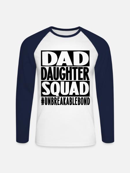 Dad Daughter Squad - Unisex Baseballshirt langarm - Weiß/Navy