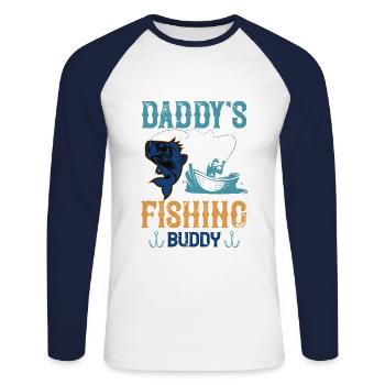 Anglers fish on the lake - Unisex Long Sleeve Baseball T-Shirt - white/navy - Front - Nik (191cm)