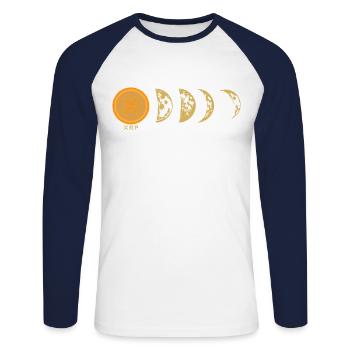 XRP Moon Ripple XRP Hodl Crypto Cryptocurrency - Unisex Long Sleeve Baseball T-Shirt - white/navy - Front - Nik (191cm)