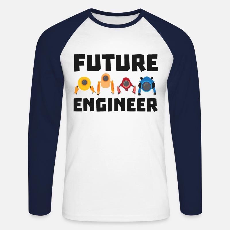 Future Robotics Engineer Kids Robot - T-shirt baseball manches longues Homme - blanc/marine