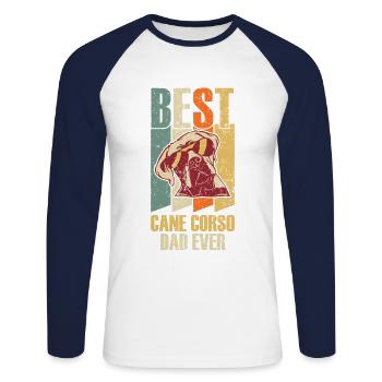 Bester Cane Corso Papa Aller Zeiten Italienischer - Unisex Baseballshirt langarm - Weiß/Navy - Vorne - Nik (191cm)