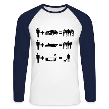 Funny Ham Radio Dog Lover Amateur Radio Operator - Unisex Baseballshirt langarm - Weiß/Navy - Vorne - Nik (191cm)