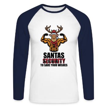 Bodybuilder Weightlifter Gym Muscle - Unisex Long Sleeve Baseball T-Shirt - white/navy - Front - Nik (191cm)