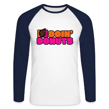 Doin' Donuts Autorennen Turbo Drift Car Racer - Unisex Baseballshirt langarm - Weiß/Navy - Vorne - Nik (191cm)