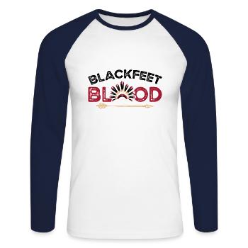 Blackfeet Blood Indian Tribe The American - Unisex Long Sleeve Baseball T-Shirt - white/navy - Front - Nik (191cm)