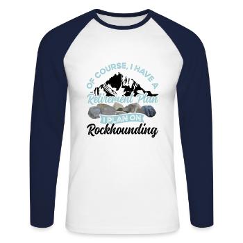 Épargne-retraite Rockhounding Geology Rockhounder - T-shirt baseball manches longues Homme - blanc/marine - Devant - Nik (191cm)