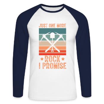Il ne reste qu’un seul artefact d’archéologue rupestre - T-shirt baseball manches longues Homme - blanc/marine - Devant - Nik (191cm)